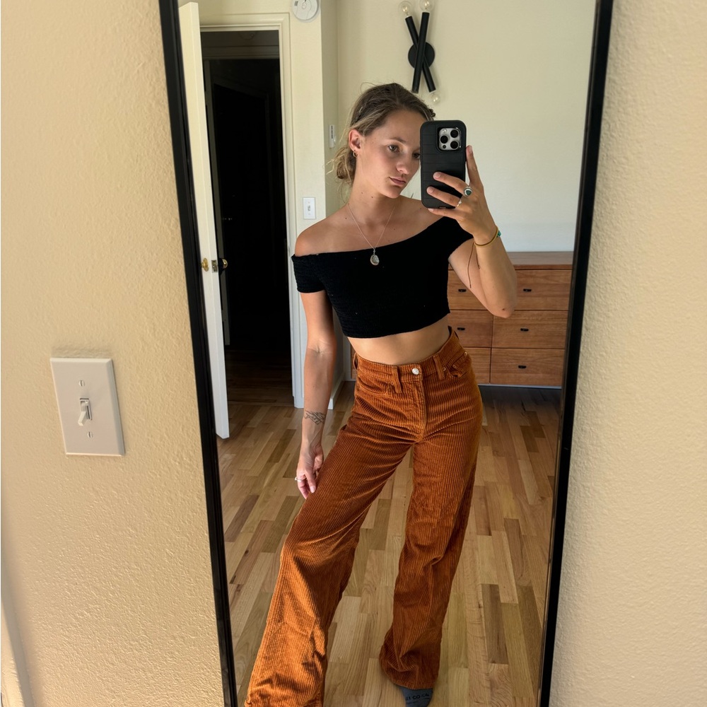 Rust Orange Levi’s Corduroy Pants (ribcage wide leg)